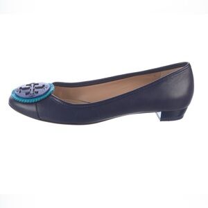 Tory Burch Blue Miller Fringe Leather Ballet Flats Size 8.5